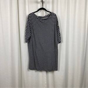 Bryn Walker Gray&Blue Stripe Organic Cotton Tunic Top Sz.XS